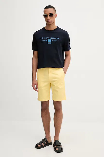 Шорты из хлопка с эластаном Tommy Hilfiger, желтый — фото 2