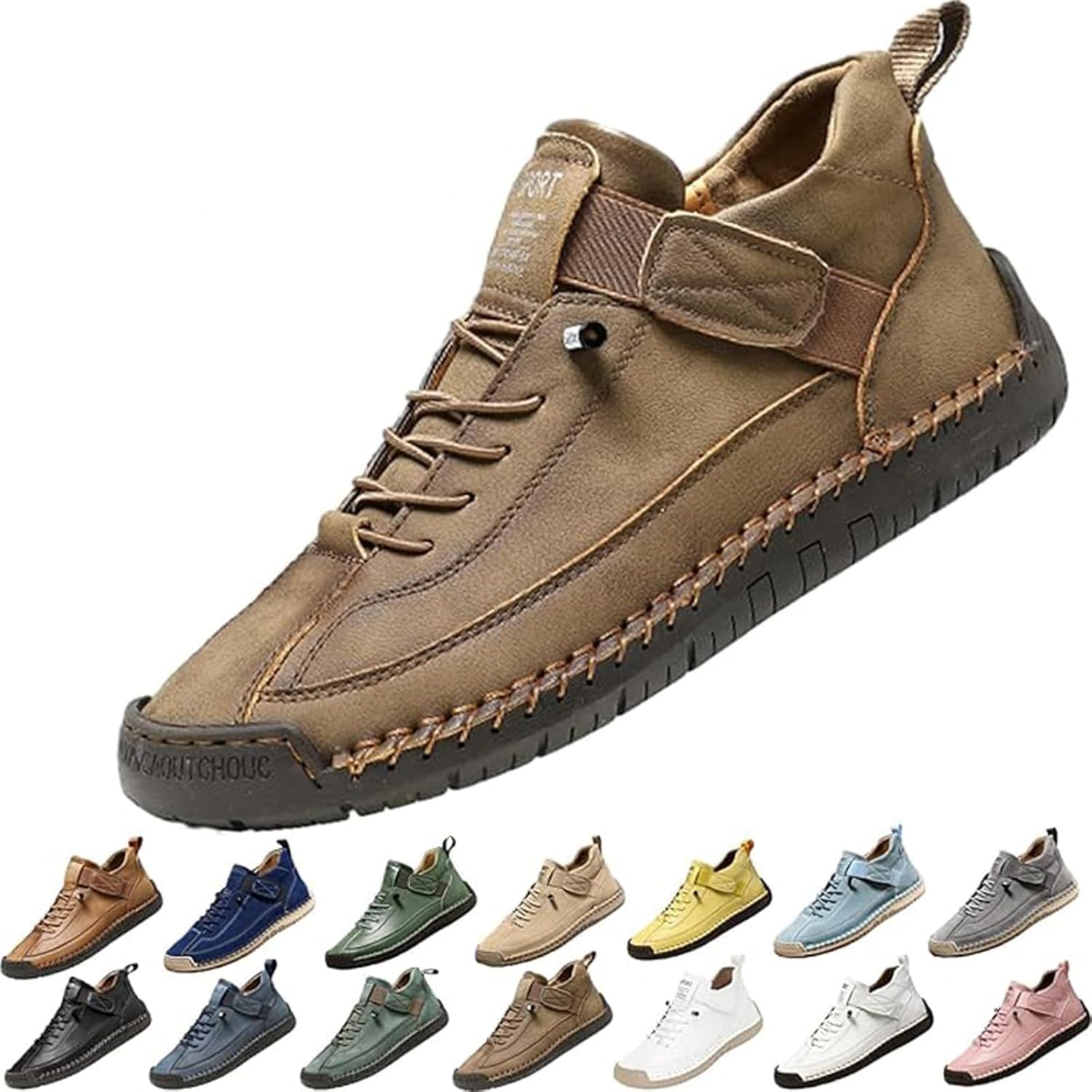 

Комфортные ортопедические кроссовки, повседневные легкие слипоны для спорта, унисекс регулируемые кожаные кроссовки Generic, хаки