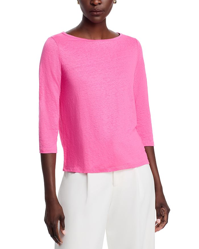 

Топ с лодочкой и рукавом три четверти Majestic Filatures, розовый