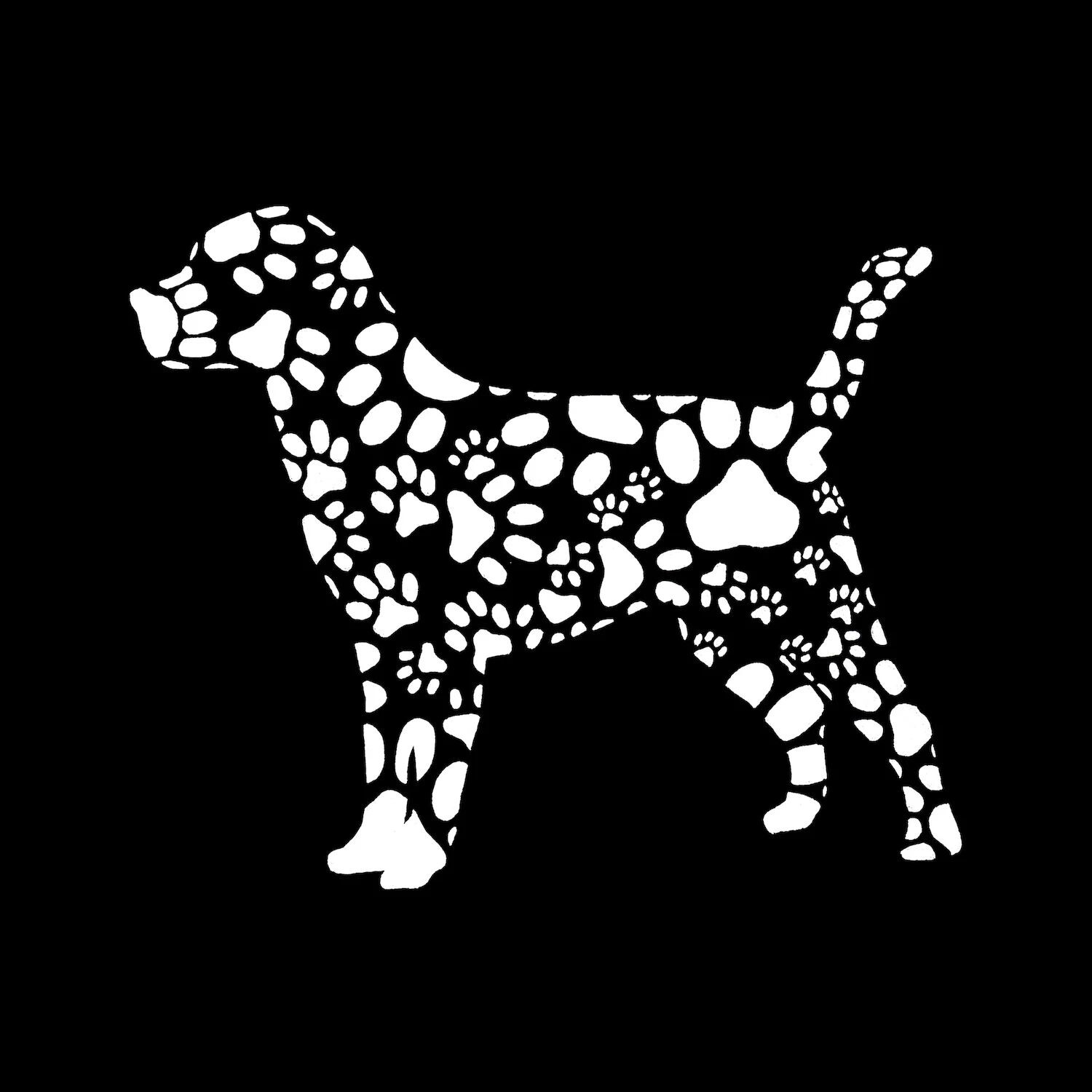 

Отпечатки собачьих лапок — мужская футболка премиум-класса Word Art LA Pop Art, черный