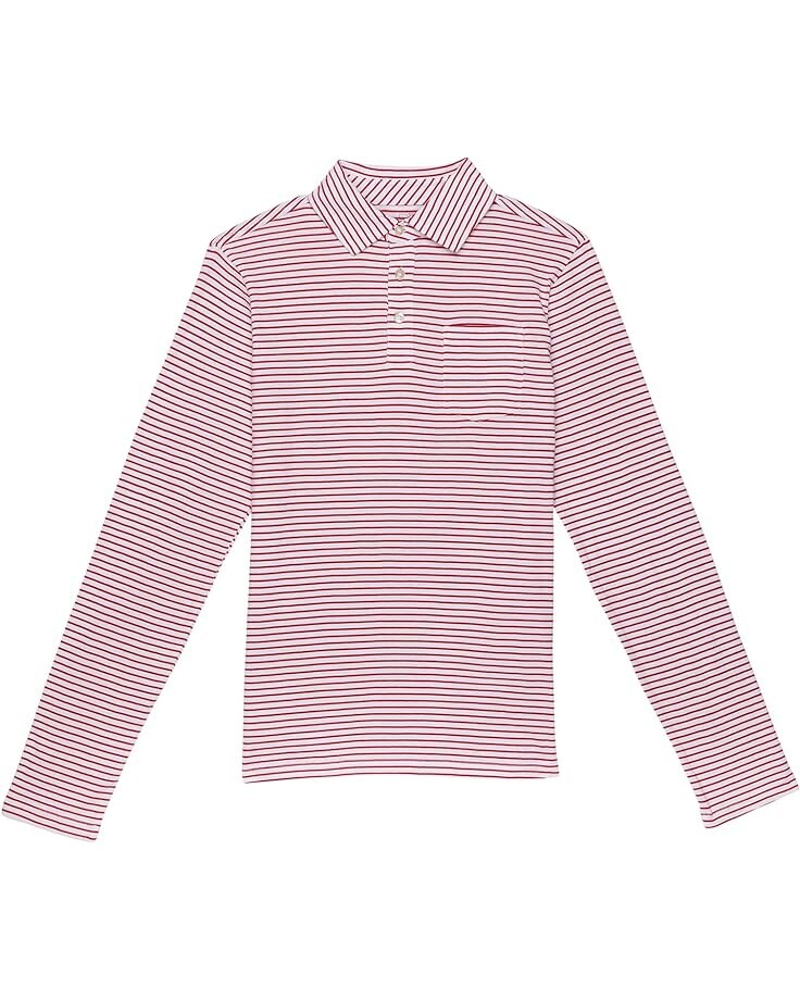 

Поло Vineyard Vines Long Sleeve Atlantic Stripe Island Polo, цвет Red Velvet