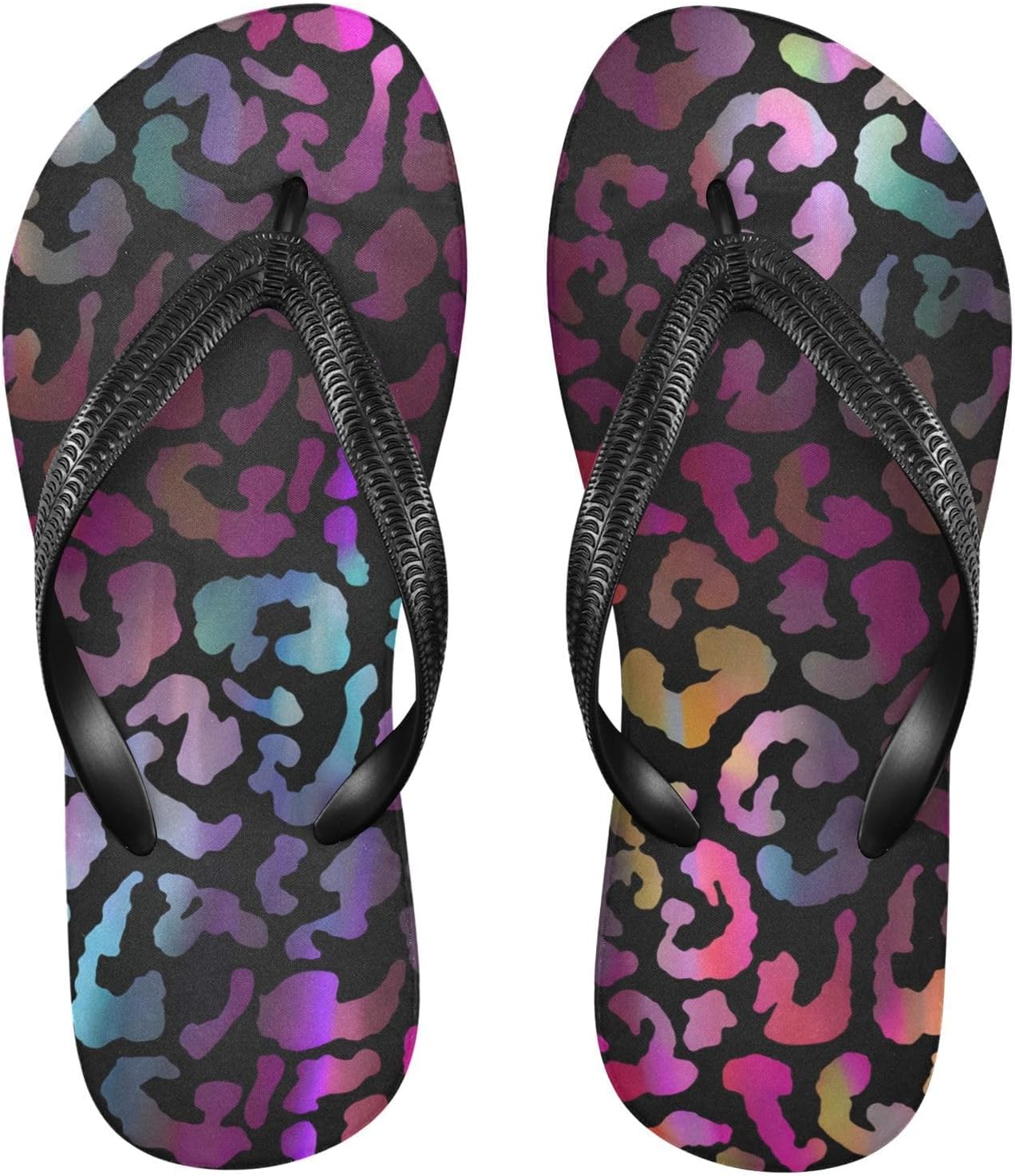 

Пляжные летние повседневные сандалии с леопардовым принтом и радужными ремешками для женщин и мужчин, тапочки для душа 20861885 Kfbe, фиолетовый