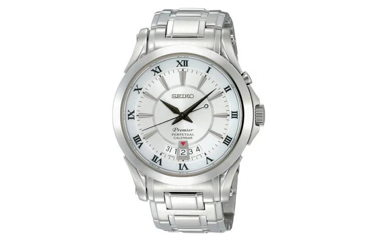 

SEIKO Мужские часы с кварцевым механизмом Premier, белый циферблат