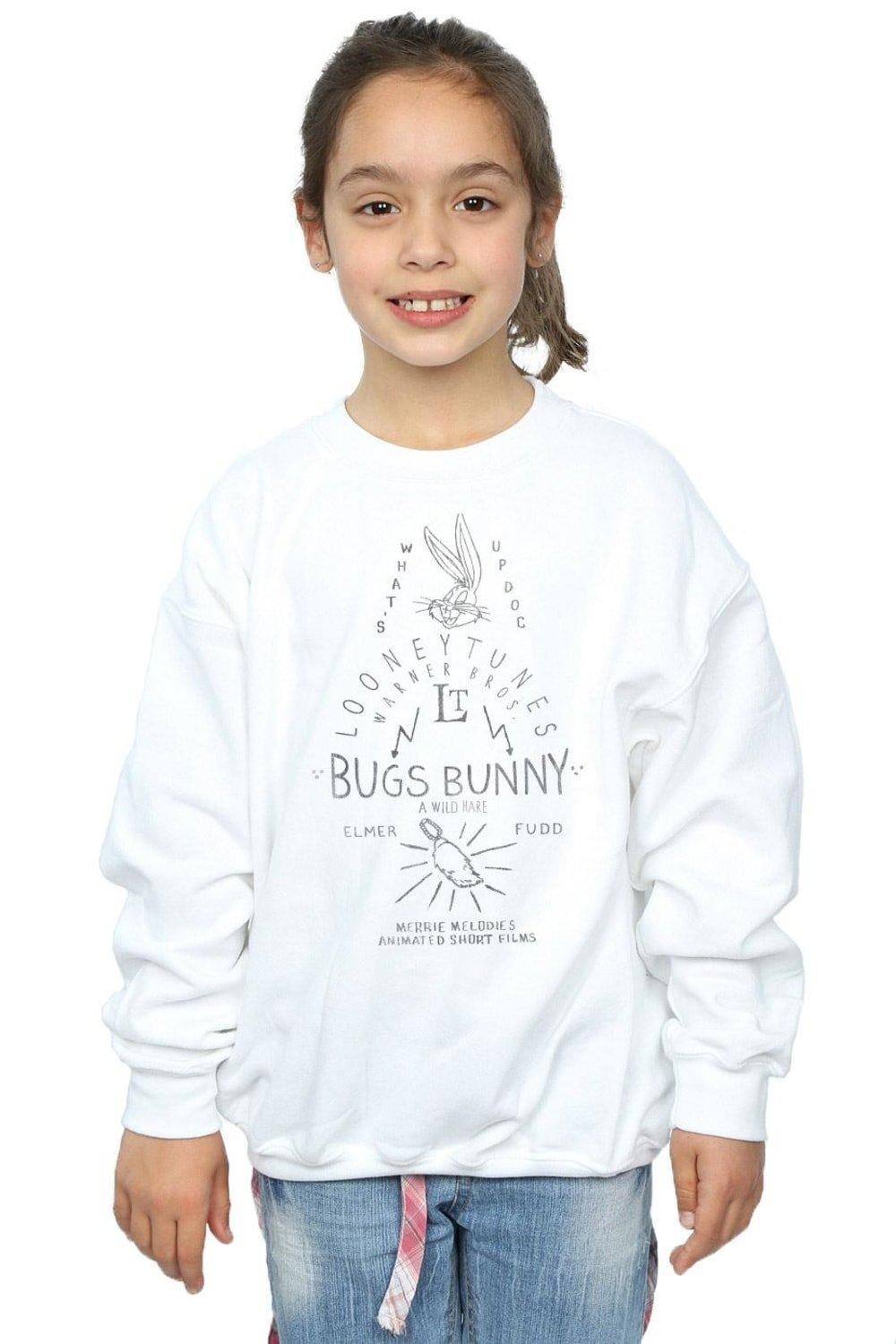 

Толстовка Bugs Bunny A Wild Hare Looney Tunes, белый