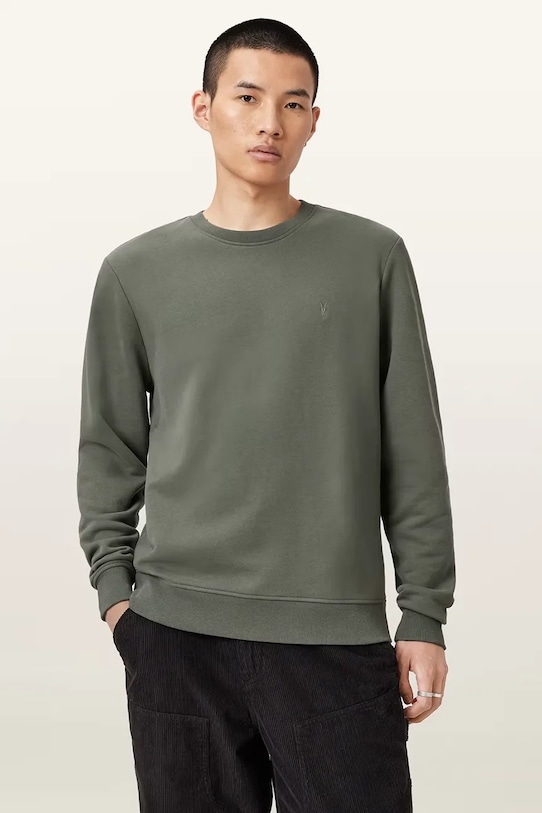 

Хлопковая толстовка RAVEN CREW Allsaints, зеленый