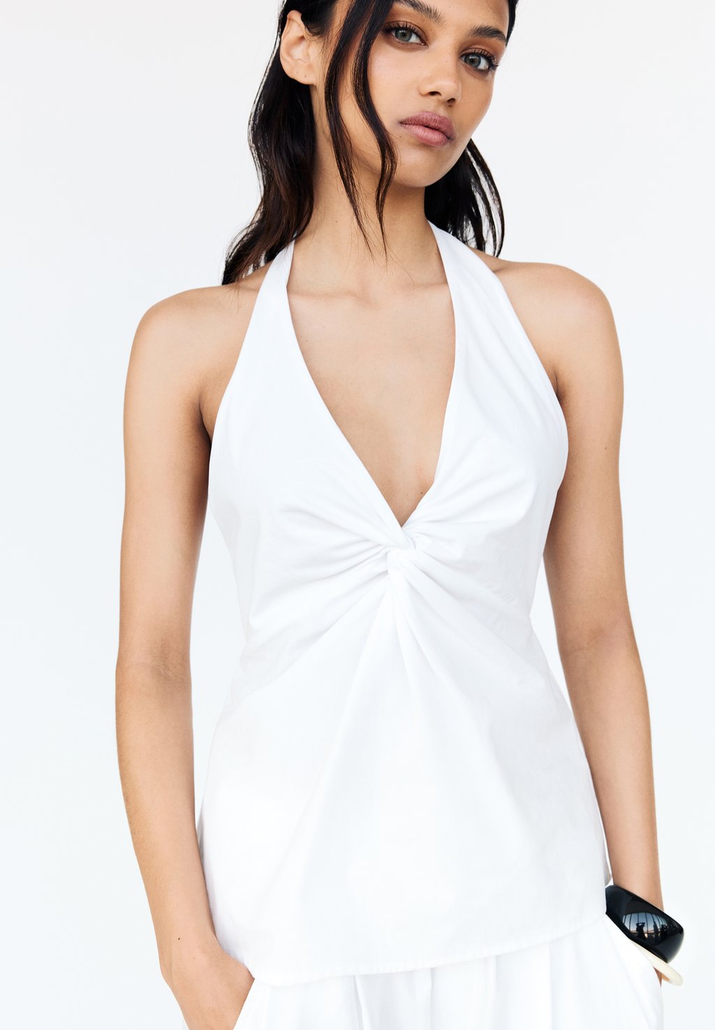 

Топ HALTER V-NECK - Blouse PULL&BEAR, белый