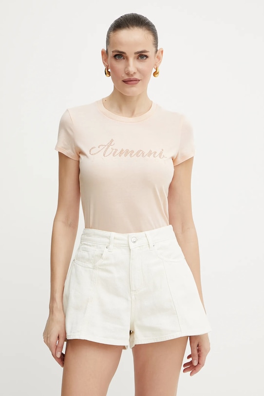 

Хлопковая футболка Armani Exchange, оранжевый