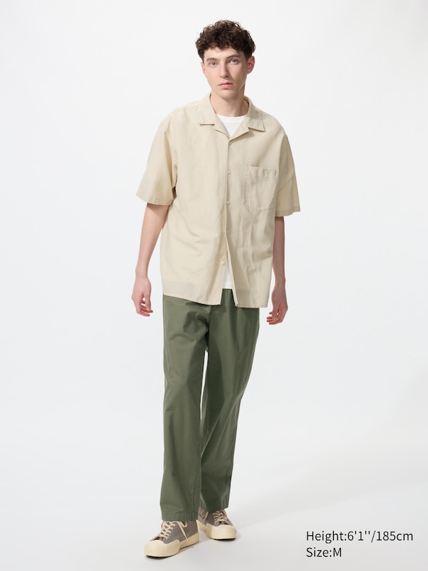 Брюки Easy из смеси льна Uniqlo, 56 olive