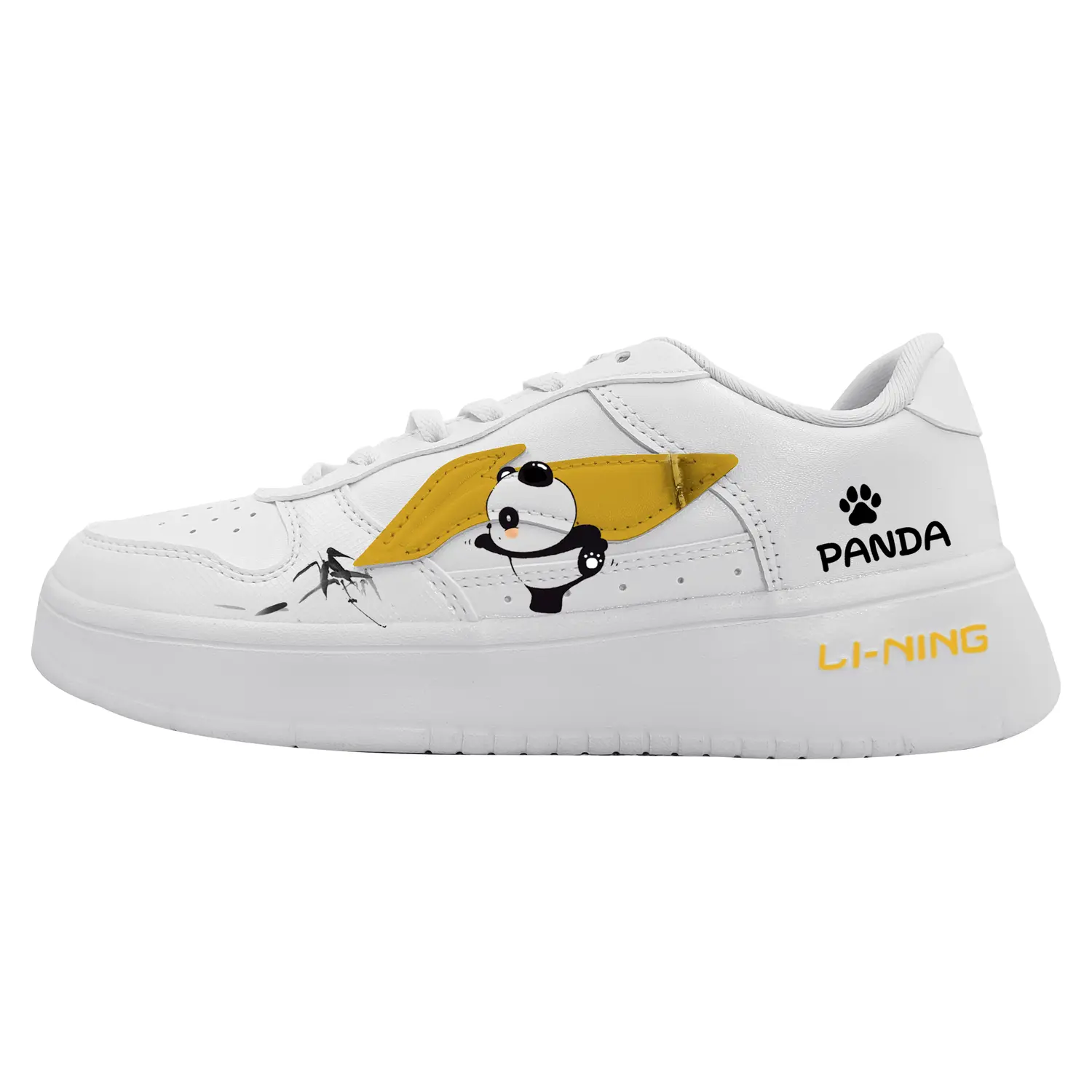 

LINING Понтонные лодки скейтбордские кроссовки унисекс низкие белые с золотом, цвет Gold