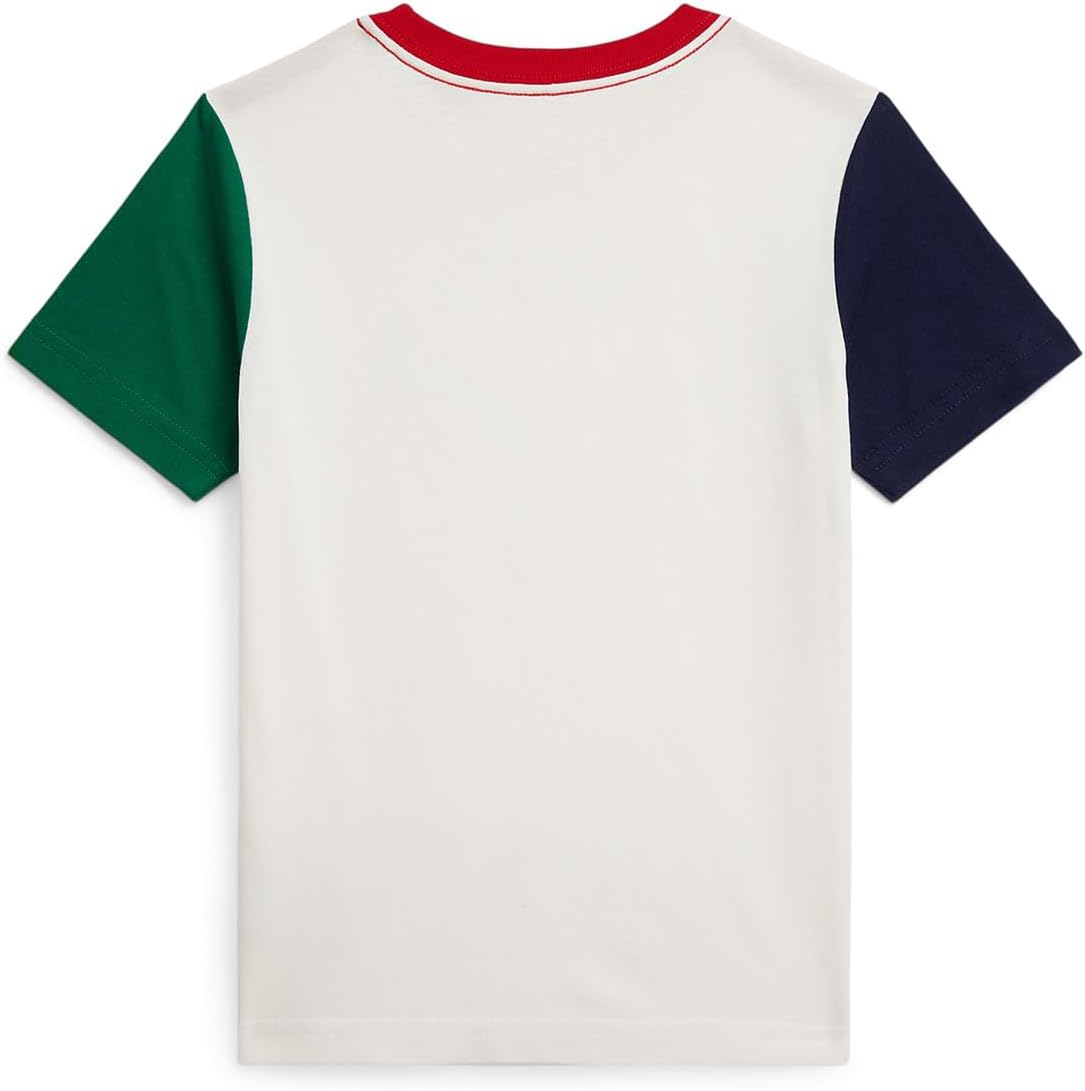Футболка Polo Ralph Lauren Kids Logo Color-Blocked Cotton Tee, цвет Nevis Multi — фото 2