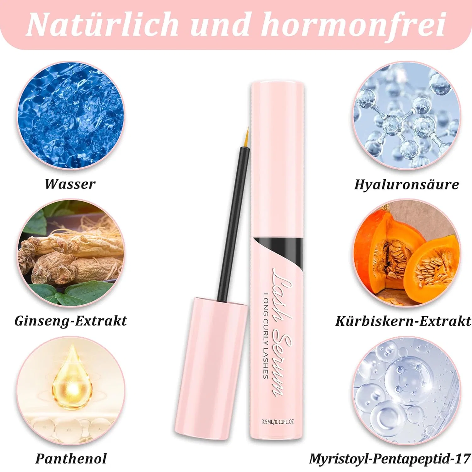 Натуральная сыворотка для роста ресниц (2 шт.) Cgboom, Pack Of 2 Pink — фото 2