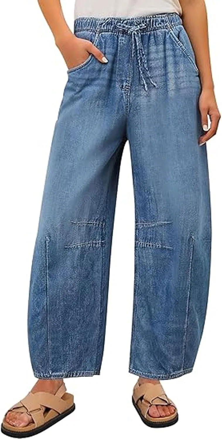 Джинсы Barrel Wide Leg, Light Blue