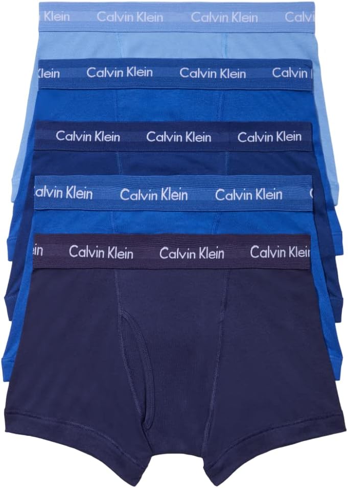 

Мужские боксеры Calvin Klein Cotton Classics, 5 пар, 2 Mazarine Blue, 1 Periwinkle, 1 Dark Knight, 1 Evening Blue