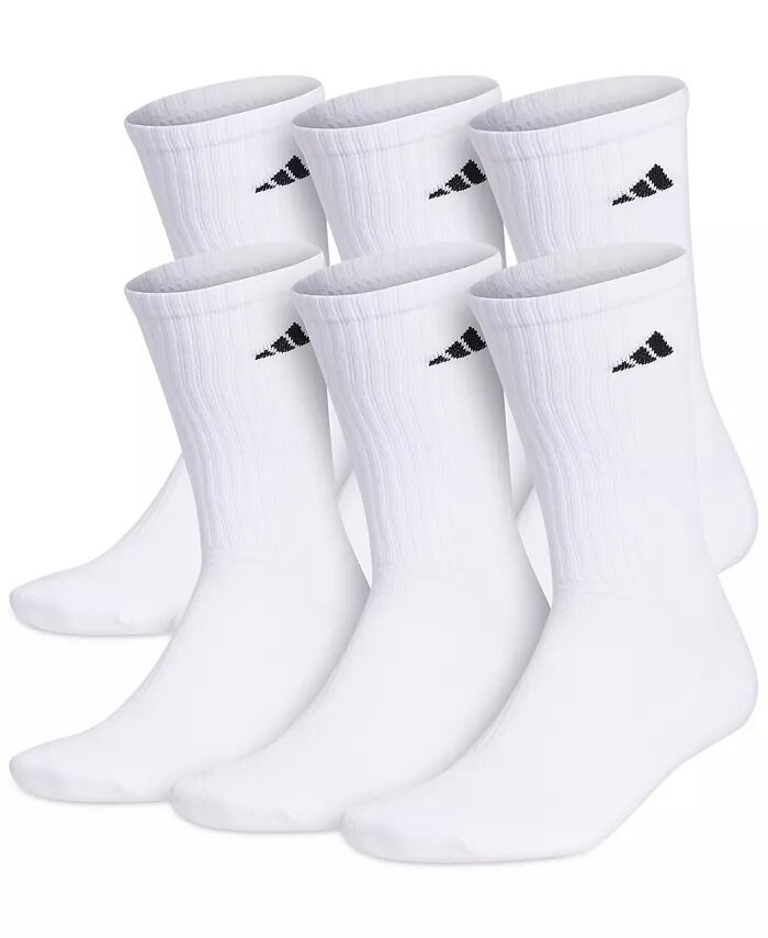 Мужские спортивные носки с мягкой подкладкой, 6 пар в упаковке adidas, белый — фото 2