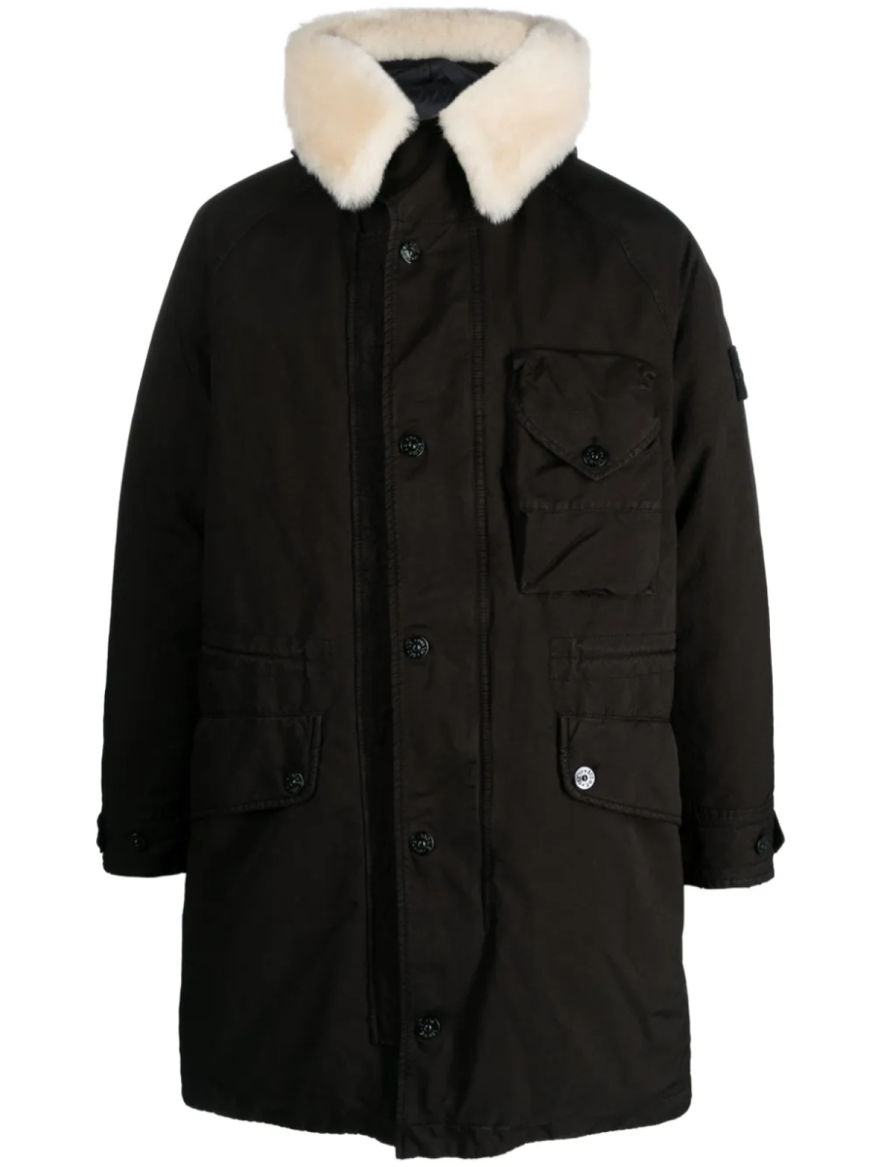 

Stone Island парка с логотипом Compass, черный