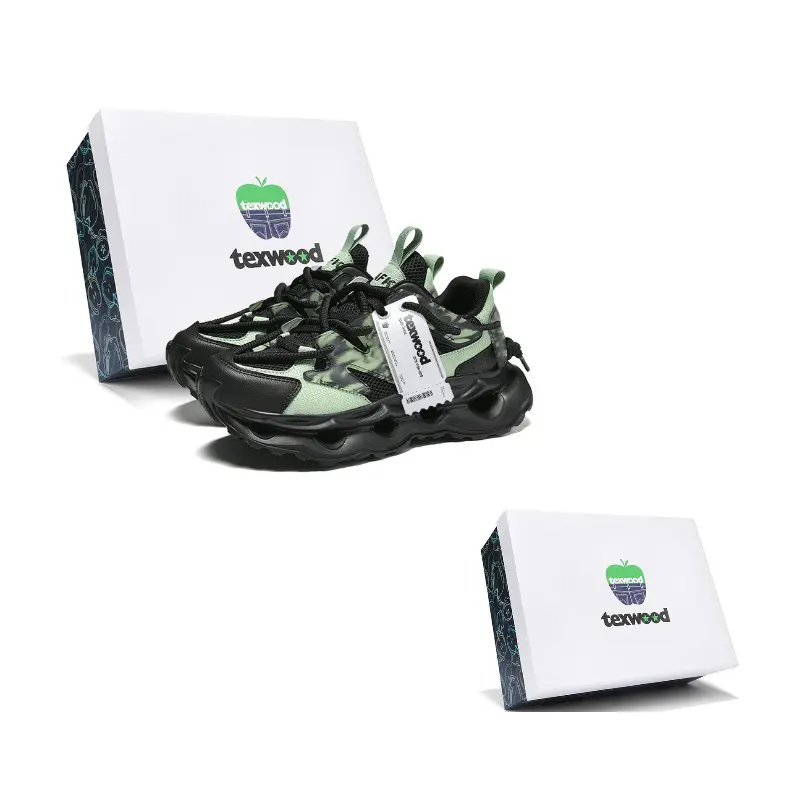 

TEXWOOD Низкие массивные кроссовки мужские бокс - черный зеленый бокс, цвет Black Green Box