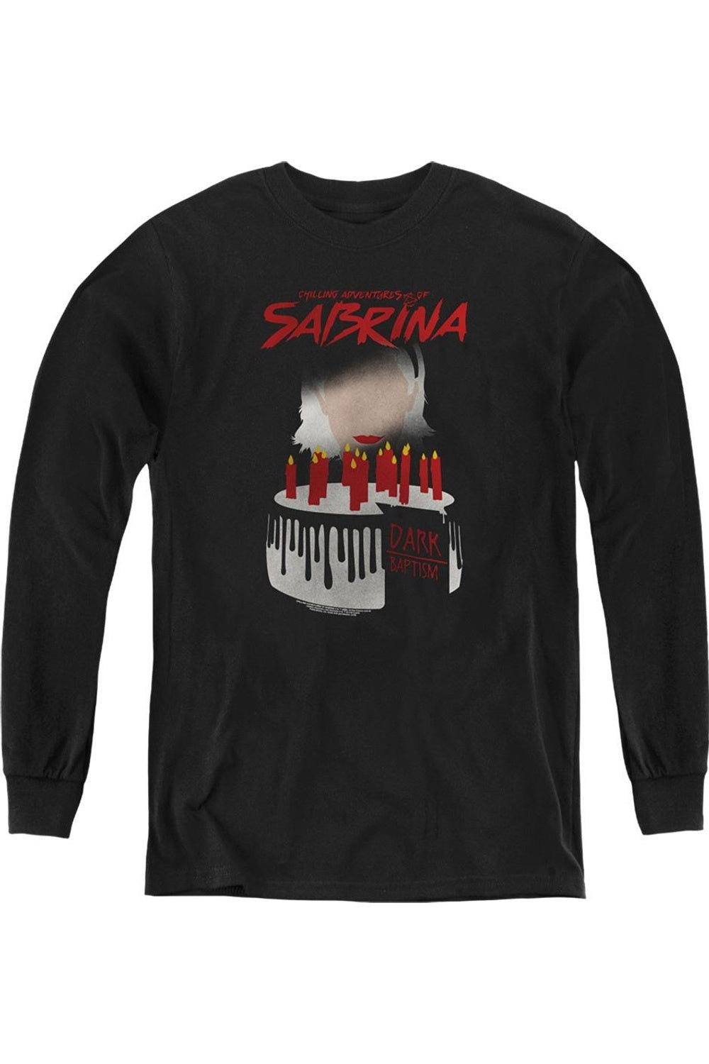 

Молодежная толстовка с длинным рукавом "Chilling Adventures Of Sabrina: Темное крещение" Gildan, черный