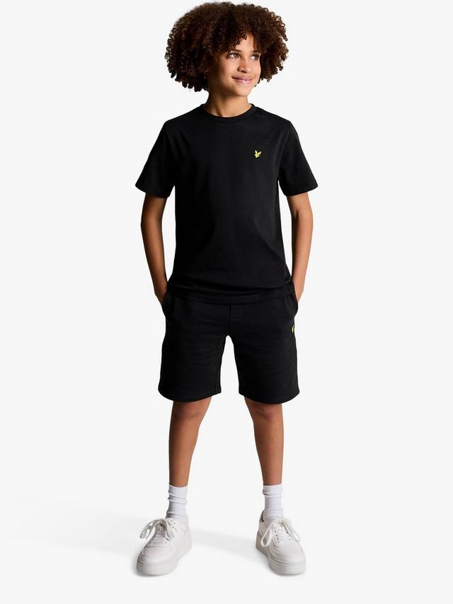 Детская однотонная футболка Lyle & Scott, Jet Black — фото 2