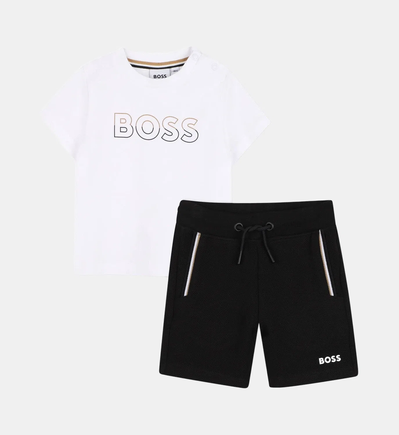 Комплект из футболки и шорт-бермуд Boss Kidswear, черный