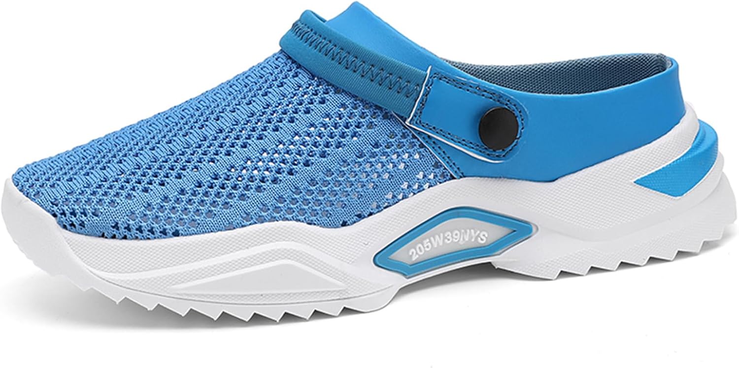 

Мужские летние сандалии SPWAGYM с вырезами, сетчатые мюли, тапочки, обувь для прогулок, пляжные сандалии, синий