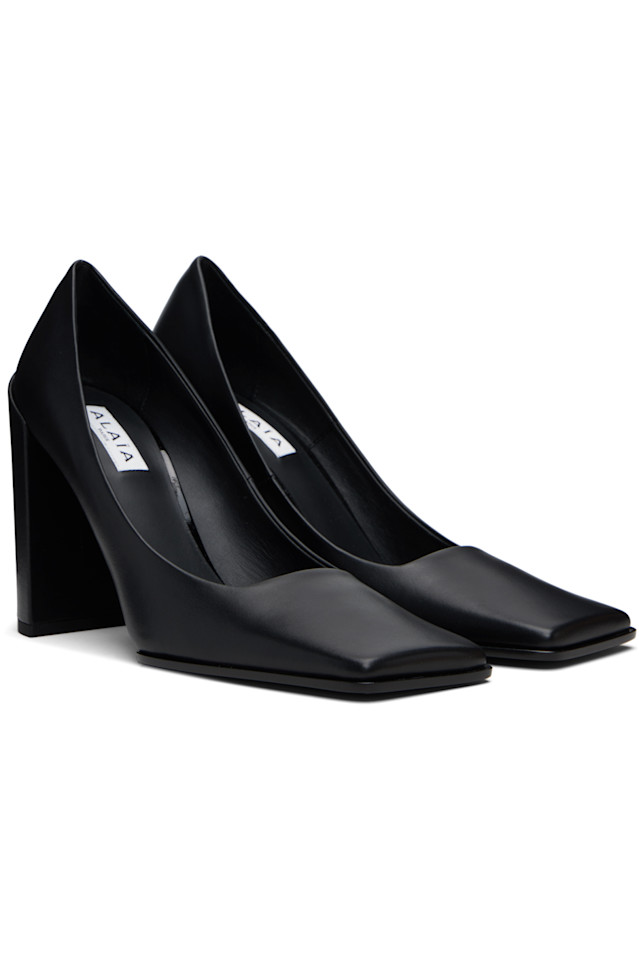 Alaïa Черные блестящие туфли на каблуке 90 см из телячьей кожи — фото 4