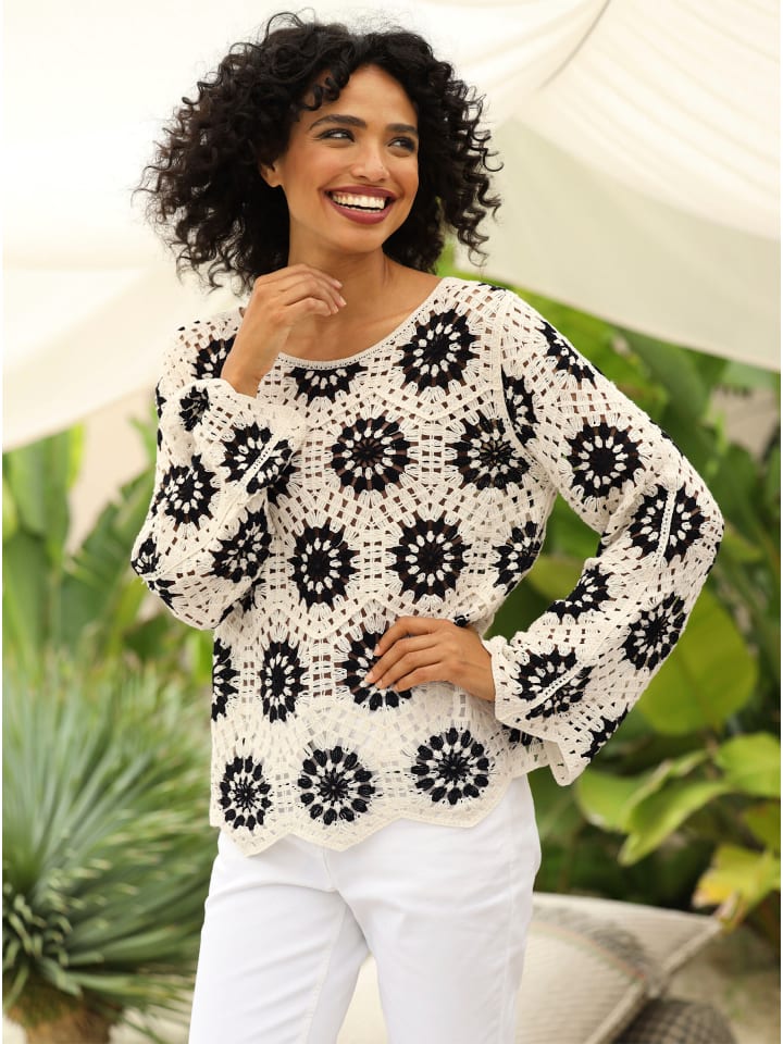 

Heine Свитер с узором из кремового и черного цветов