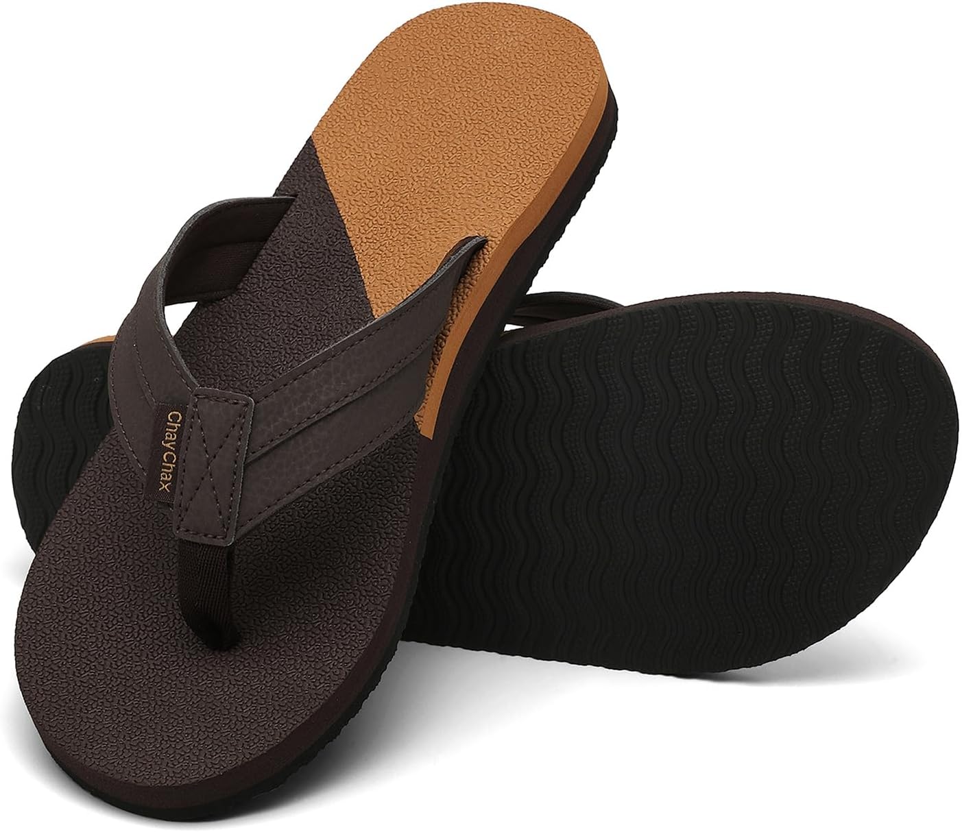 

Мужские шлепанцы ChayChax с поддержкой свода стопы, комфортные пляжные вьетнамки с ультракомфортной стелькой, коричневый