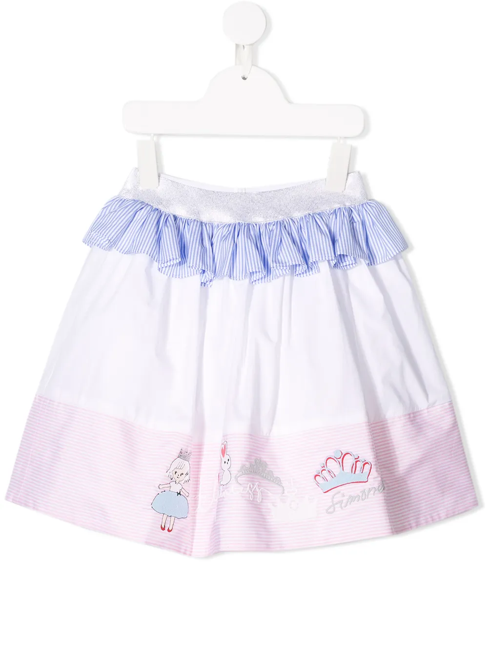 

Юбка со вставками и оборками Simonetta, белый