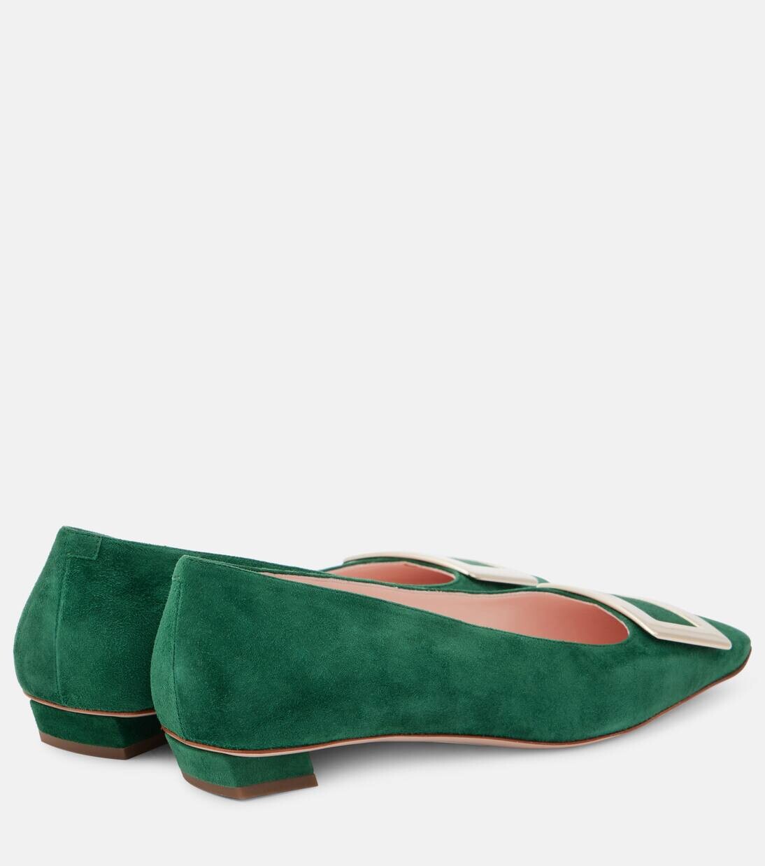 Туфли Belle Vivier 25 из замши Roger Vivier, зеленый — фото 2