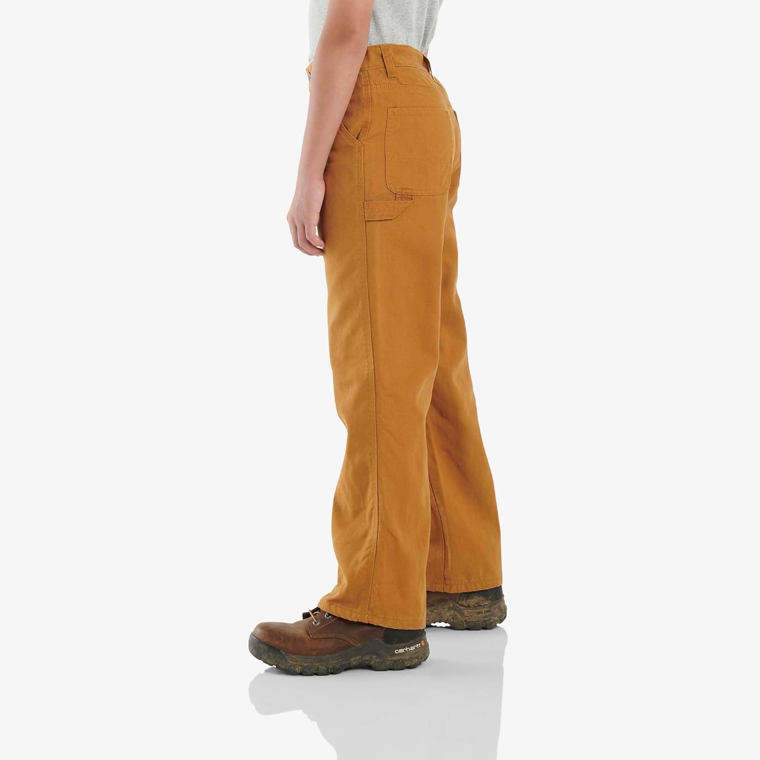 Холщовые брюки-комбинезон Carhartt Boys на фланелевой подкладке, Carhartt Brown - Lined — фото 4