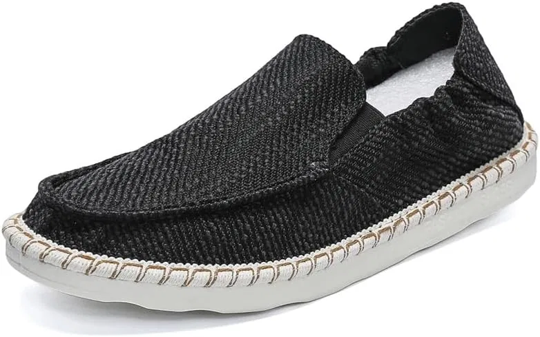 Лоферы мужские дышащие парусиновые, Slip-On, Black HoaloX