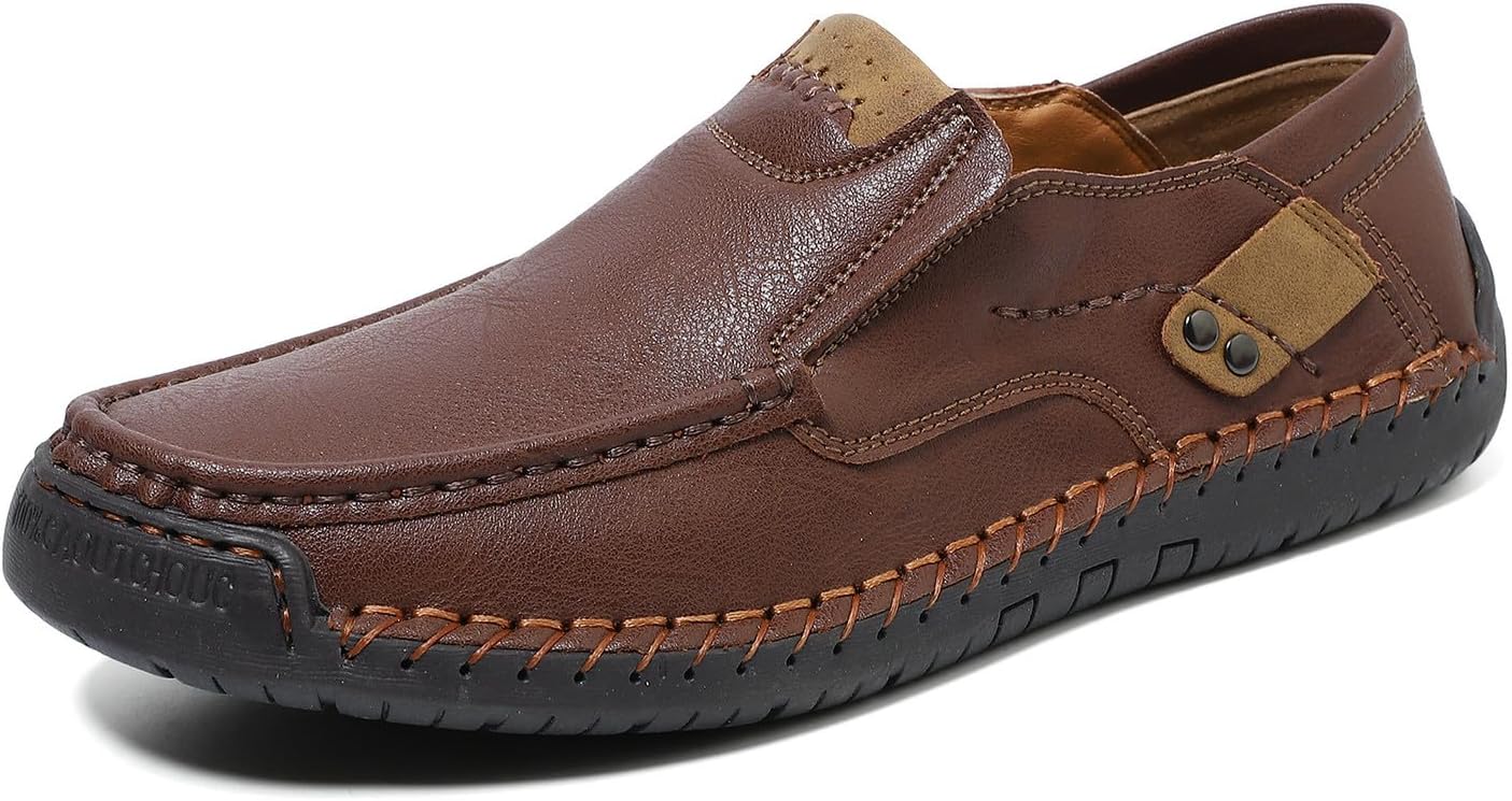 

Мужские слипоны ручной работы из натуральной кожи, мягкие дышащие туфли для вождения Abborora, 3