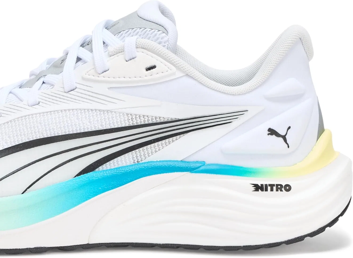 Мужские беговые кроссовки PUMA Electrify Nitro, Puma White Mint Melt Speed Blue — фото 4