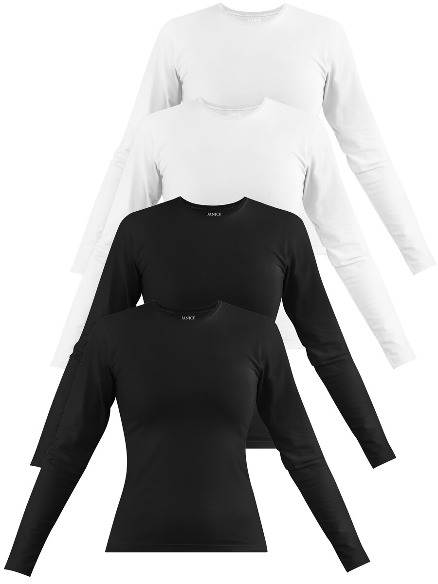 

Лонгслив Janice Shirt Niska, черный/белый