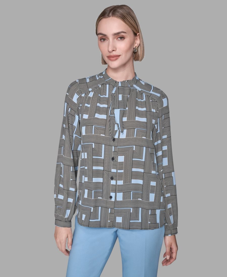 

Женская блузка с принтом KARL LAGERFELD PARIS, Glacier Blue Multi