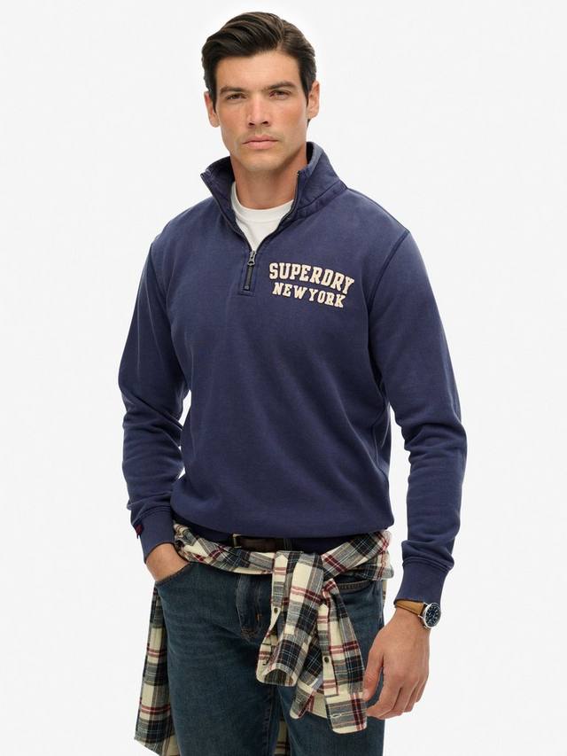 

Винтажный спортивный полу-зип худи Superdry, Lauren Navy