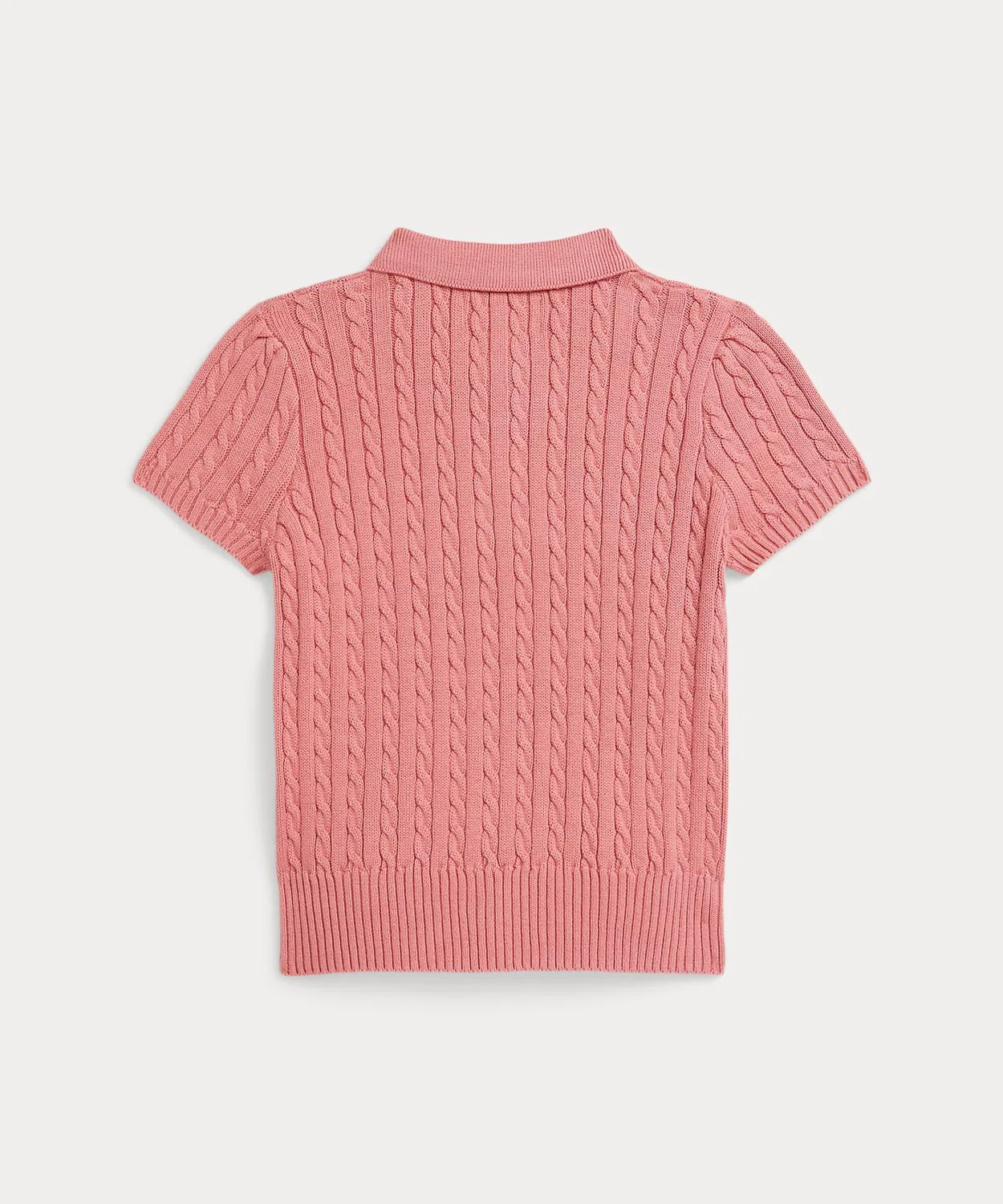 Свитер поло из хлопка с мини-косами, Polo Ralph Lauren, розовый — фото 2