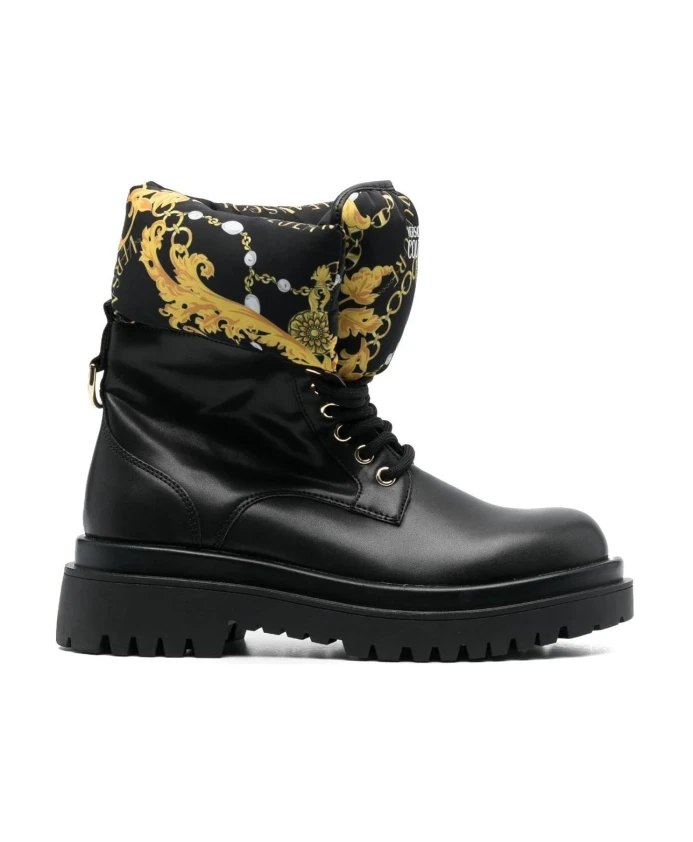 

Золотые ботильоны с рисунком Versace Jeans Couture, мультиколор