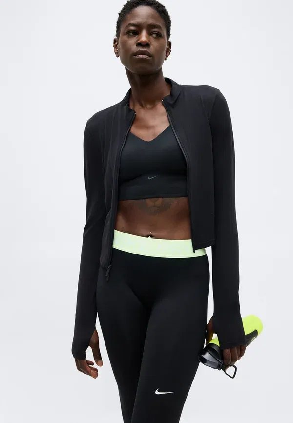 Лосины Nike Performance 365 Tight, черный/бледно-зеленый/белый — фото 4