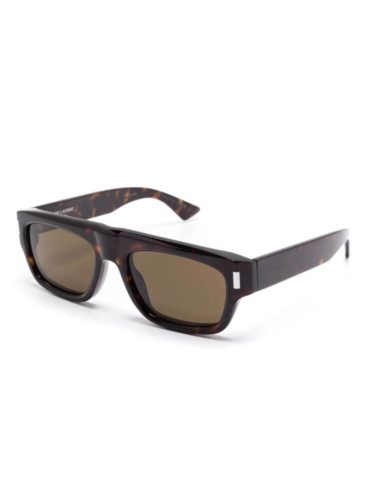 Saint Laurent Eyewear солнцезащитные очки в прямоугольной оправе, коричневый — фото 2