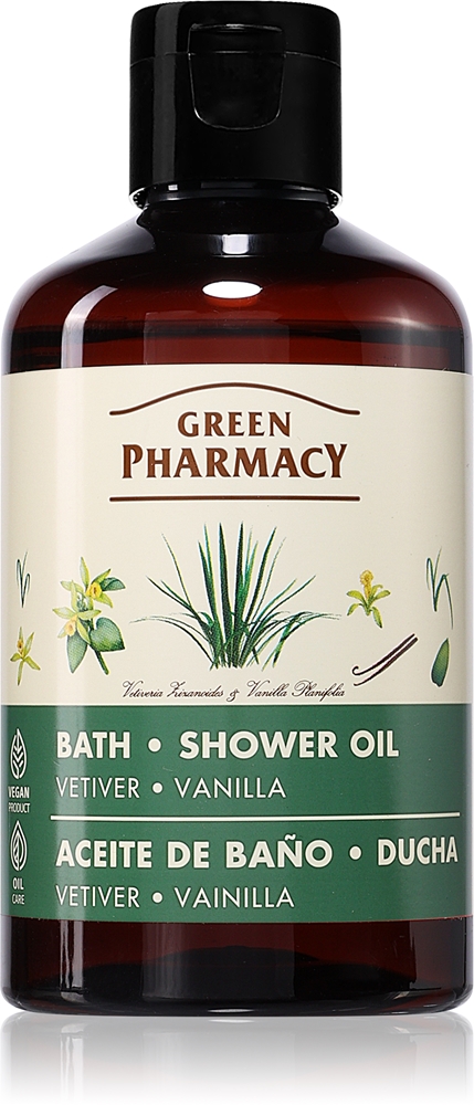 

Освежающее масло для душа «Ветивер и ваниль» с ванилью Green Pharmacy, 250 мл
