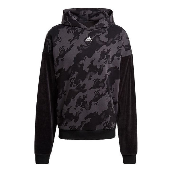 

Толстовка vevlet aop hdy colorblock camouflage sports black Adidas, черный