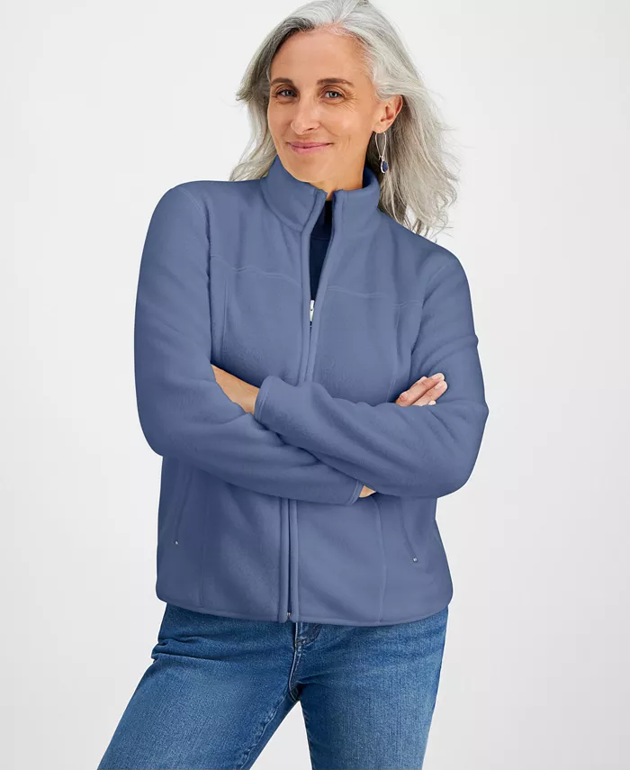 

Флисовая куртка Petite Polar на молнии спереди Style & Co, синий