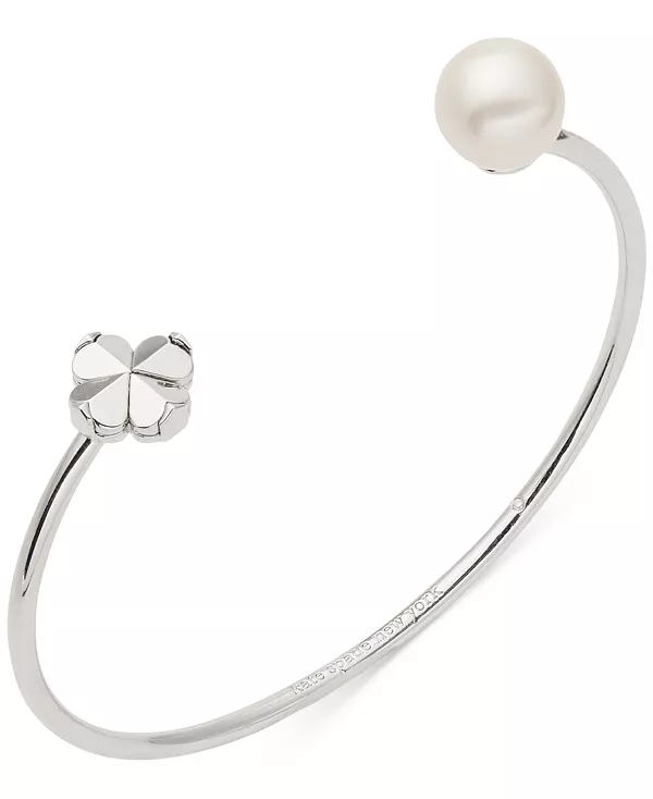 

Браслет в виде цветка из искусственного жемчуга и кубических цирконий (также в золотом тоне) Kate Spade New York, silver