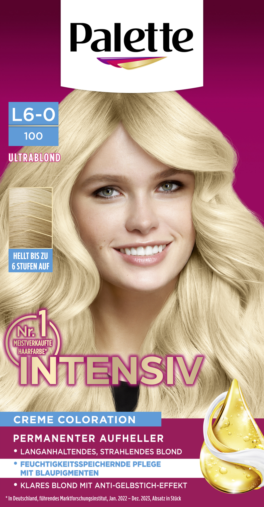 

Краска для волос Poly Palette Intensiv Creme Coloration L6-0100 Ultrablond