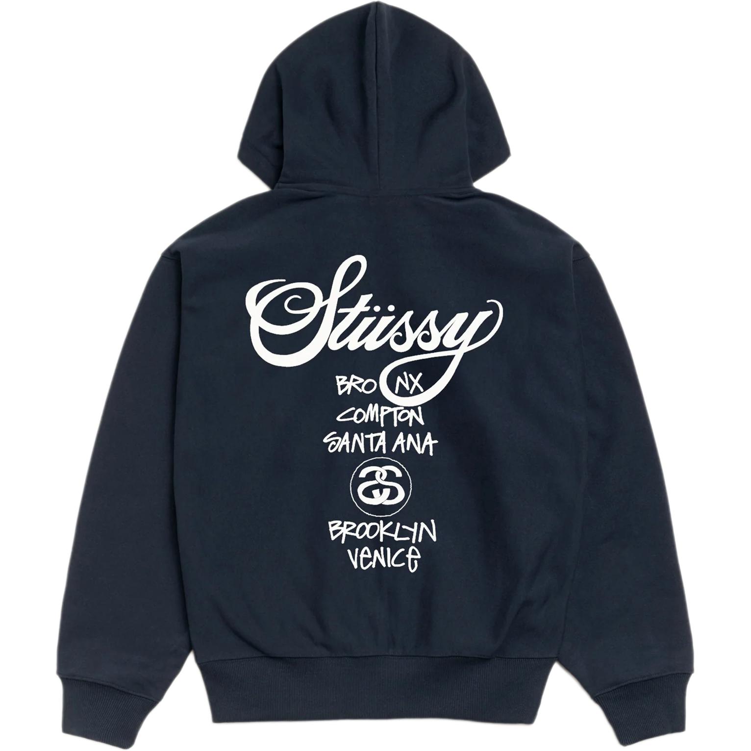 

Толстовка на молнии World Cruise Series WORLD TOUR, унисекс Stussy, marine синий