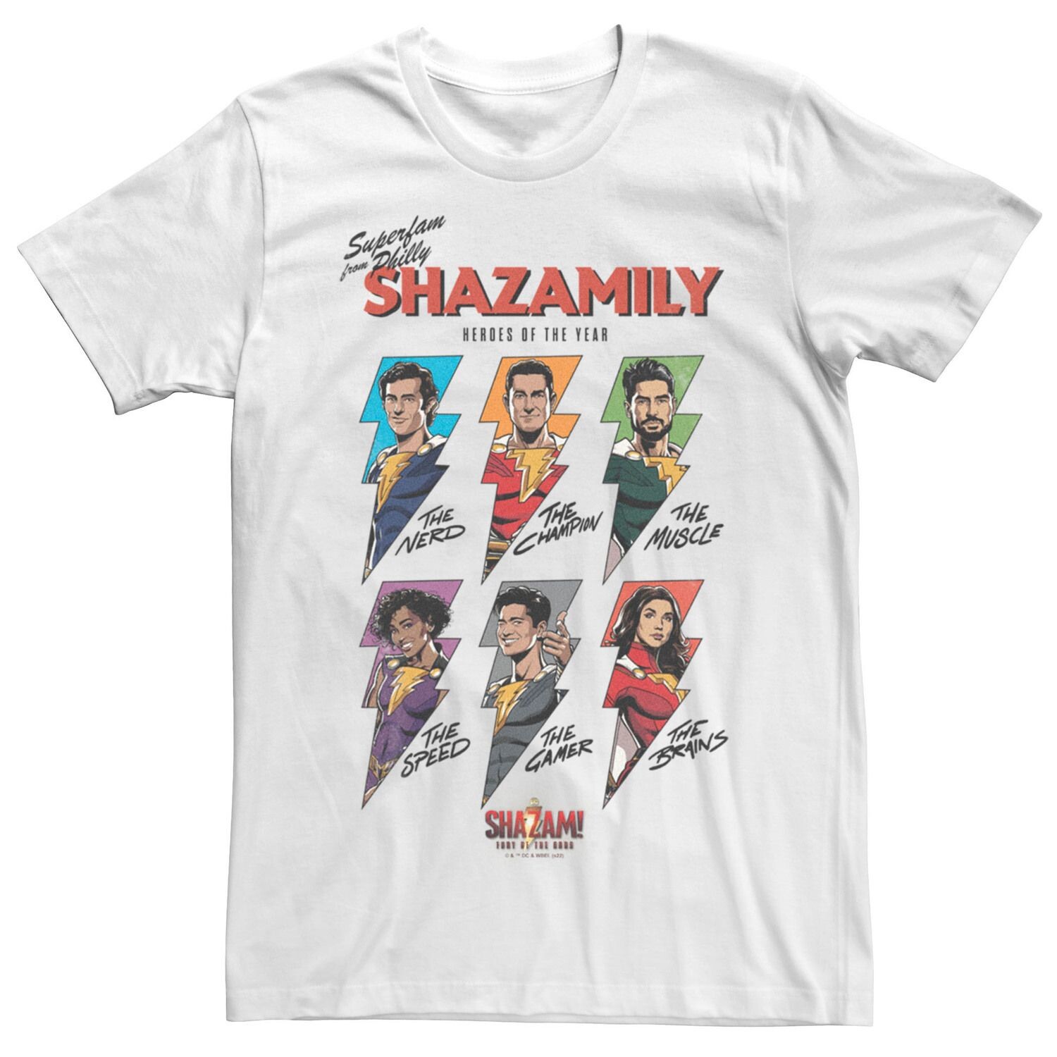 

Мужская футболка Shazam Fury Of The Gods The Shazamily Of Philly's Tee Licensed Character