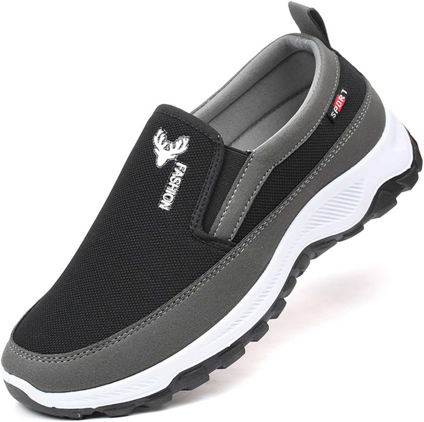 

Мужские повседневные слипоны, дышащие, легкие кроссовки для ходьбы, удобная мягкая подошва, лоферы для ежедневной носки Generic, черный