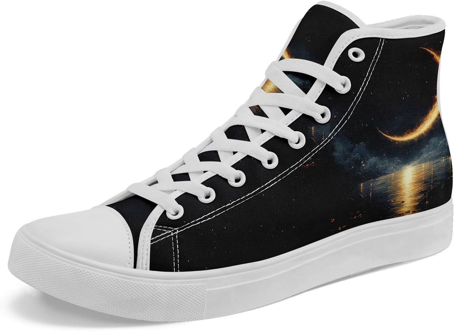 

Высокие кеды на платформе AWSOLE SunMoon с принтом для мужчин и женщин, стильная обувь с небесной тематикой, дышащие и легкие, белый/черный/синий/желтый