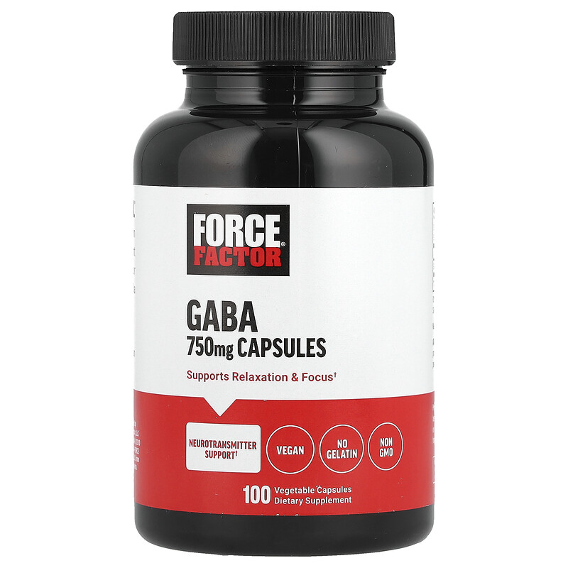 

Force Factor, GABA, 750 mg, 100 Vegetable Capsules
